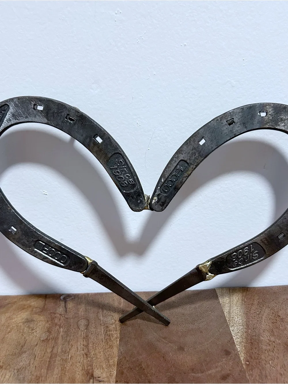 Metal Horseshoe Heart Shaped Key Hook Wall Hanging